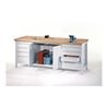 Pavoy Werkbank, 2000x700x900 mm, 2 Schubladenblöcke, 1 Schrank, RAL 7035