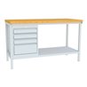 Pavoy Werkbank, 1500x700x900 mm, 1 Schubladenblock, 1 Boden, RAL 7035