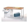 Pavoy Werkbank, 1500x700x900 mm, 1 Schubladenblock, 1 Boden, RAL 7035