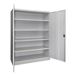 Pavoy Schwerlastschrank 1950x1470x630 Großraum, 4 Fachböden a 120 kg, RAL 7035