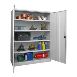 Pavoy Schwerlastschrank 1950x1470x630 Großraum, 4 Fachböden a 120 kg, RAL 7035