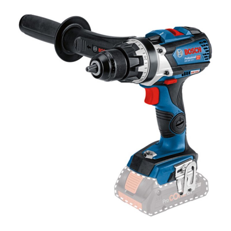 Bosch Akku-Bohrschrauber GSR 18V-110 C, Solo Version mit Zusatzhandgriff