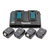 Makita Power Source Kit Li 18V 4x 5Ah Akkus + Doppelladegerät