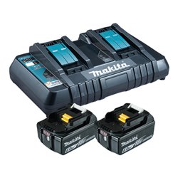 Makita Power Source Kit Li 18V 2x 6Ah Akkus + Doppelladegerät