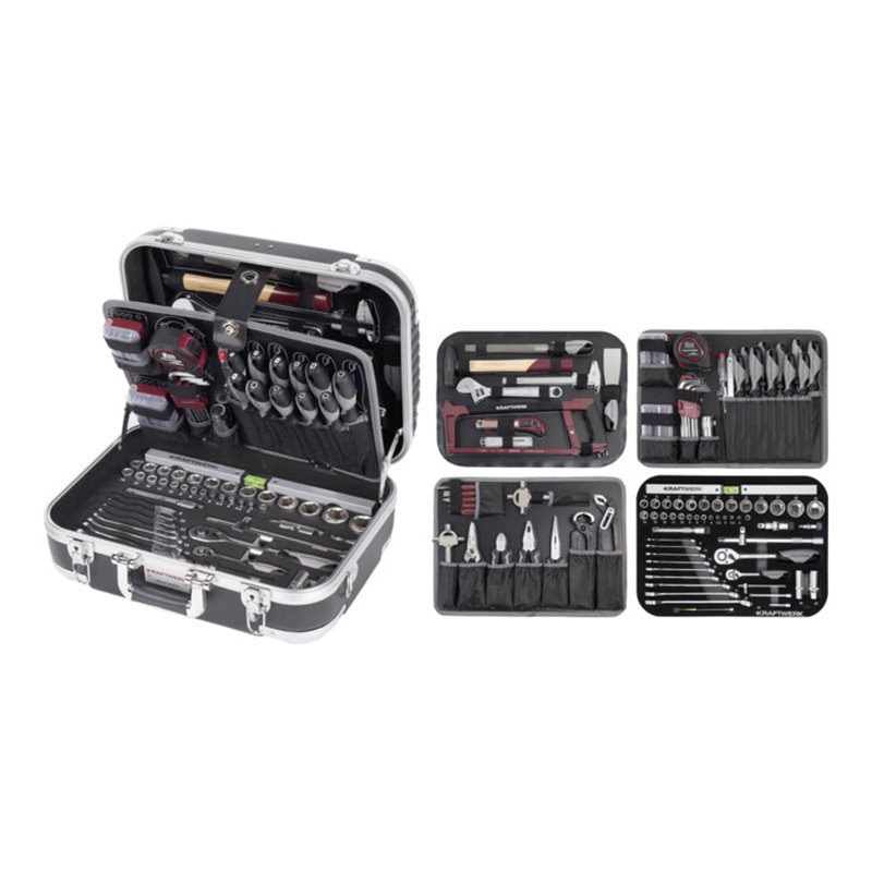 Kraftwerk Werkzeugkoffer B100, ABS, 1/4' + 1/2', 170 tlg.