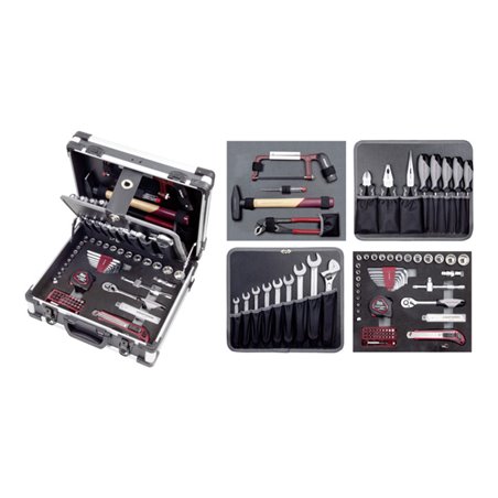 Kraftwerk Werkzeugkoffer B143, 1/4'+ 3/8', 102-tlg.