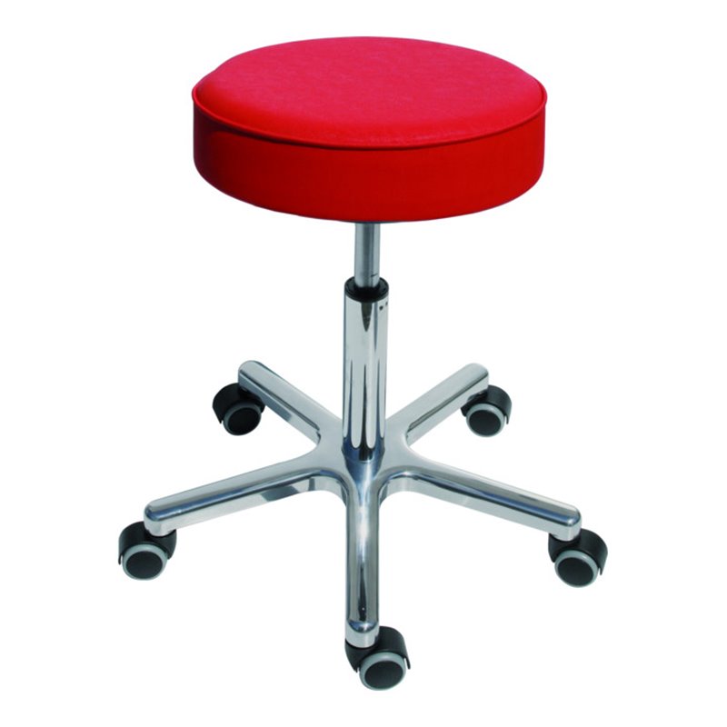 STIER Drehhocker mit Rollen Sitzhöhe 540-720mm Kunstleder gepolstert Rot