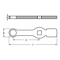 HAZET Schlag-Ringschlüssel (Doppelsechskant) mit 2 Schlagflächen 2784SR-1 Vierkant hohl 12,5 mm (1/2 Zoll) Rillenprofil