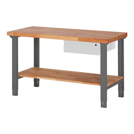 STIER Höhenverstellbare Werkbank Premium mit 1 Schublade und Ablageboden