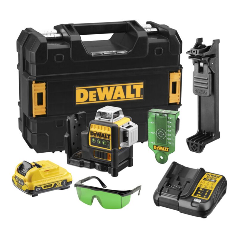 DEWALT Multilinienlaser 3x360° grün,10,8V/2AH DCE089D1G-QW