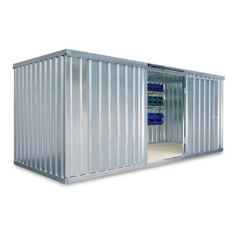 FLADAFI® Materialcontainer MC 1500 Verzinkt, zerlegt mit Holzfußboden