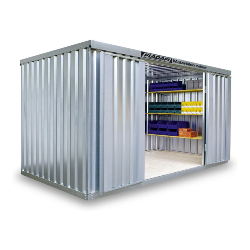 FLADAFI® Materialcontainer MC 1400 Verzinkt, zerlegt mit Holzfußboden