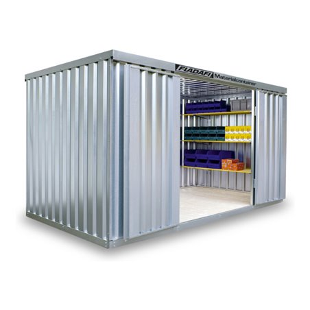 FLADAFI® Materialcontainer MC 1400 Verzinkt, zerlegt mit Holzfußboden