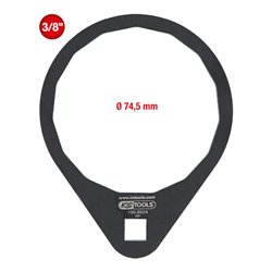 KS Tools Ölfilterschlüssel 3/8 Zoll Durchmesser 74,5 mm / 15 Flächen