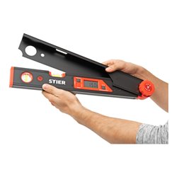 STIER Digitaler Winkelmesser SDW 450 LCD-Display ±0,1° Aluminium 450 mm