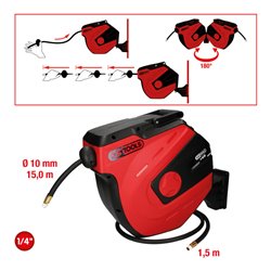 KS Tools Automatischer Druckluftschlauch-Aufroller, Durchmesser 10mm x 15m