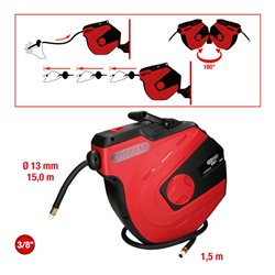 KS Tools Automatischer Druckluftschlauch-Aufroller, Durchmesser 13mm x 15m