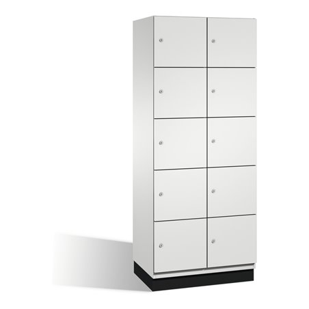 C+P Fächerschrank Cambio auf Sockel 10 Fächer Front Lichtgrau Korpus Lichtgrau