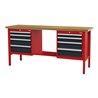 STIER Werkbank mit 8 Schubladen BxTxH 2000x600x960 mm RAL 3020 / RAL 7016