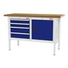 STIER Werkbank mit 4 Schubladen und 1 Tür BxTxH 1500x600x960 mm RAL 7035 / RAL 5010