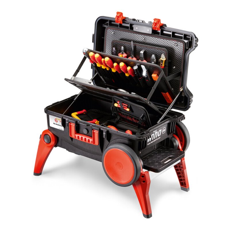 Wiha Werkzeugkoffer Set XXL III electric I 104-tlg. I Elektriker Werkzeugkoffer I Werkzeugkasten mit umfangreichem Sortiment (44