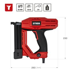 STIER Elektro-Kombi-Tacker TK-18 230 V mit 400 Nägeln und Klammern