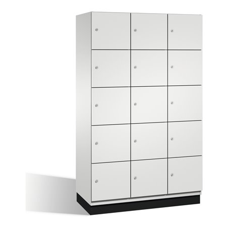 C+P Fächerschrank Cambio auf Sockel 15 Fächer Front Lichtgrau Korpus Lichtgrau