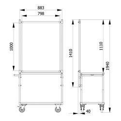 fetra Anbausatz Infektionsschutzrahmen 5940 für Modelle 2740 - 3760, 2940 - 2950, 4820 - 4840