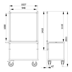 fetra Anbausatz Infektionsschutzrahmen 5901 für Modelle 2401, 2402, 2421, 2422, 2442