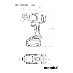 Metabo Akku-Heißluftgebläse HG 18 LTX 500 metaBOX 145 L