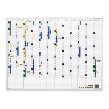 Magnetoplan Permanente Jahresübersicht, 900 x 600 mm, Deutsch