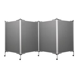 Magnetoplan Präsentationswand mobil, 4 Tafeln, Filz grau