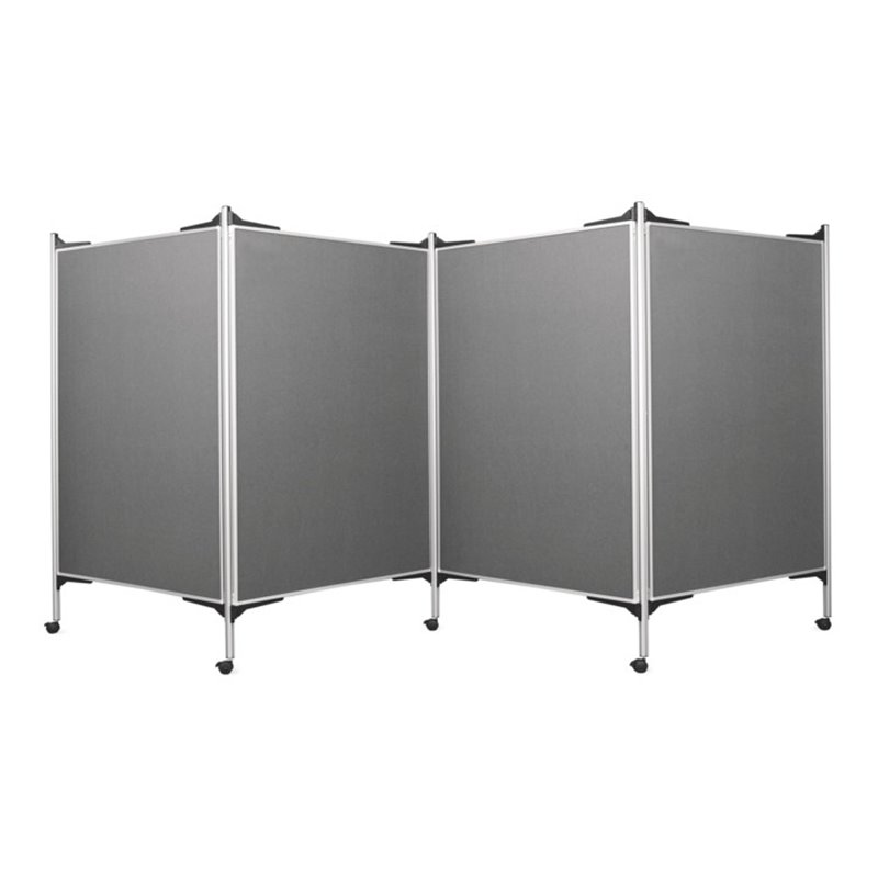 Magnetoplan Präsentationswand mobil, 4 Tafeln, Filz grau