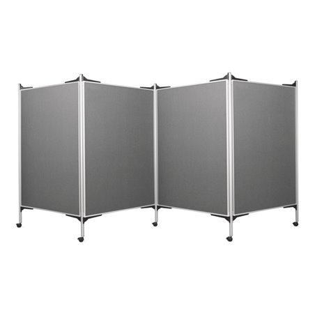 Magnetoplan Präsentationswand mobil, 4 Tafeln, Filz grau