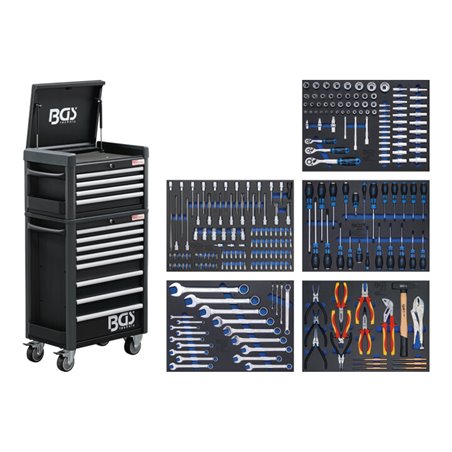 BGS Werkstattwagen Profi Standard Maxi 12 Schubladen mit 263 Werkzeugen