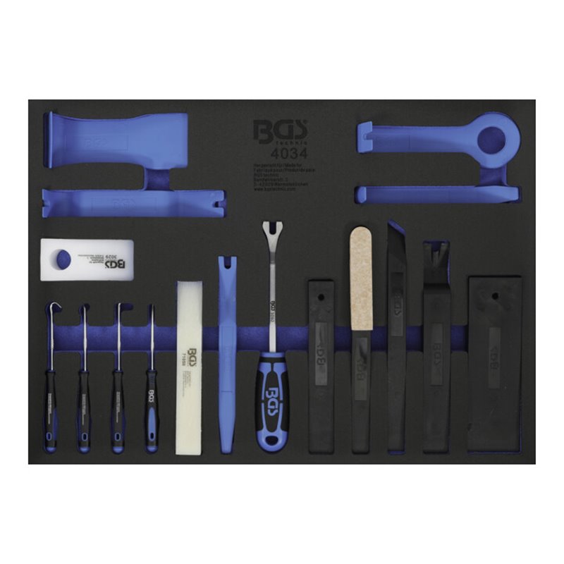 BGS Werkstattwageneinlage 3/3: Lösewerkzeuge, Montagekeile und Haken-Satz 17 teilig