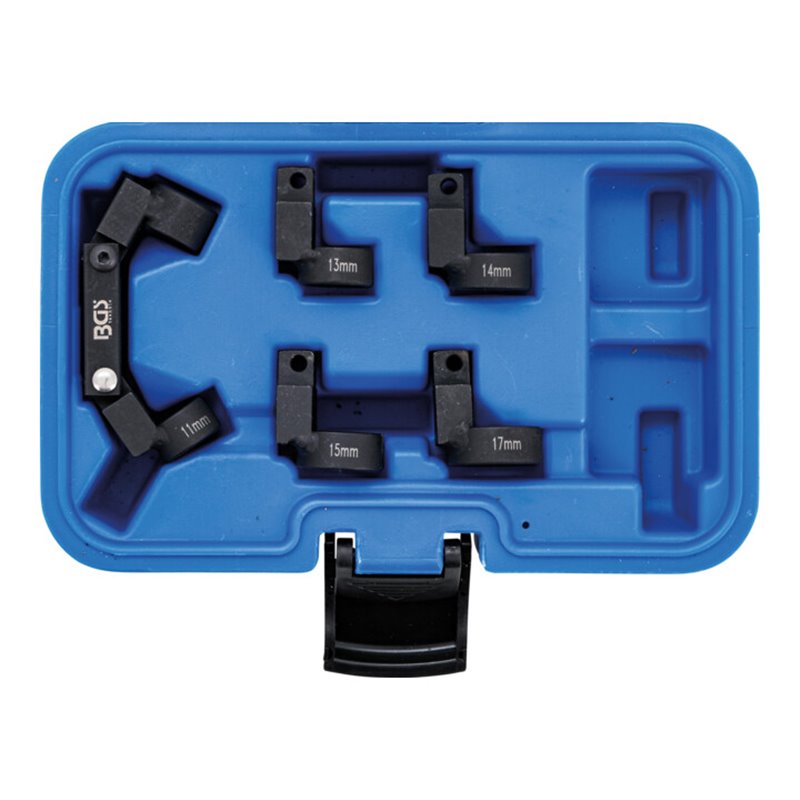 BGS Rohr-Leitungsschlüssel-Satz flexibel 5 Wechselköpfe Antrieb 10 mm (3/8 Zoll) SW 11 - 17 mm