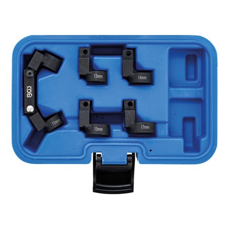 BGS Rohr-Leitungsschlüssel-Satz flexibel 5 Wechselköpfe Antrieb 10 mm (3/8 Zoll) SW 11 - 17 mm