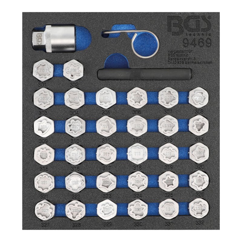 BGS Felgenschloss-Werkzeug-Satz für Mercedes-Benz 35 teilig
