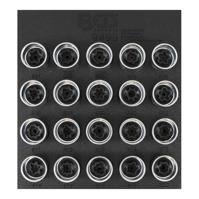 BGS Felgenschloss-Werkzeug-Satz für Audi 20 teilig