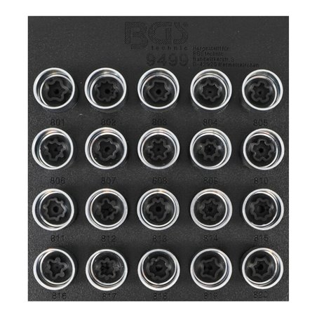 BGS Felgenschloss-Werkzeug-Satz für Audi 20 teilig