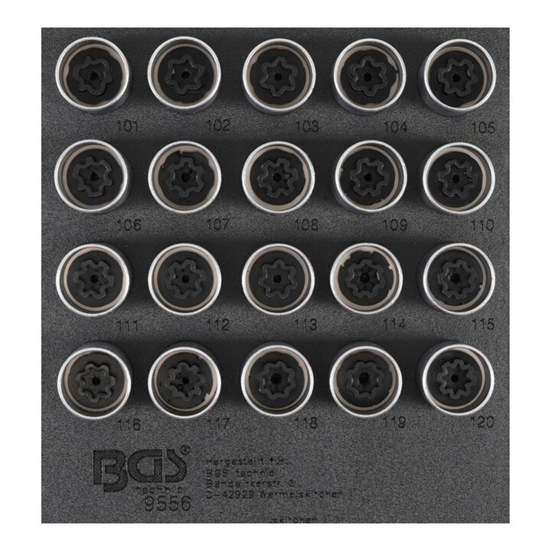 BGS Felgenschloss-Werkzeug-Satz für Opel (Typ A) 20 teilig