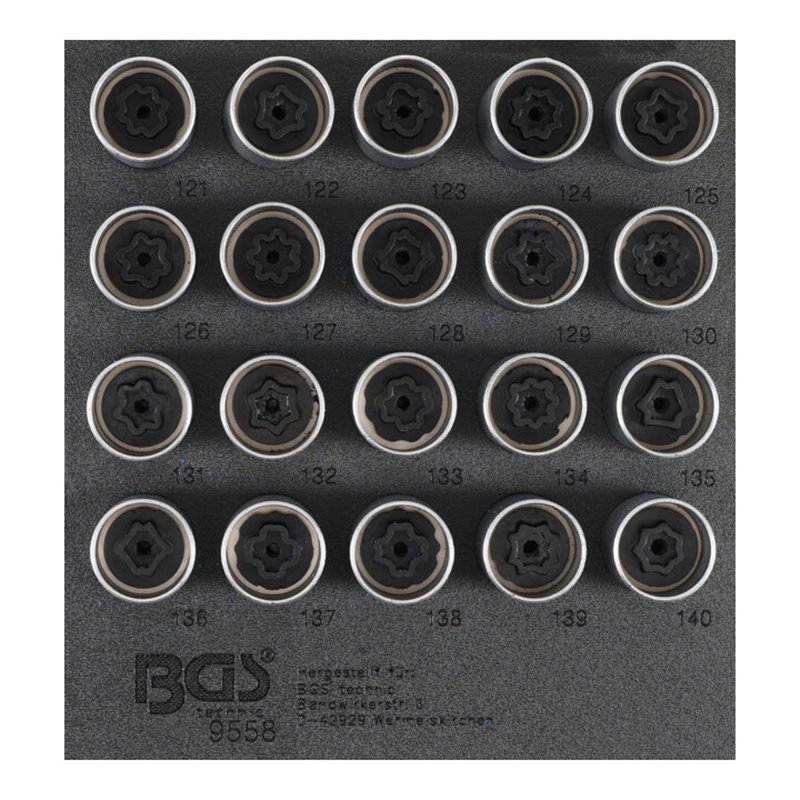 BGS Felgenschloss-Werkzeug-Satz für Opel (Typ C) 20 teilig