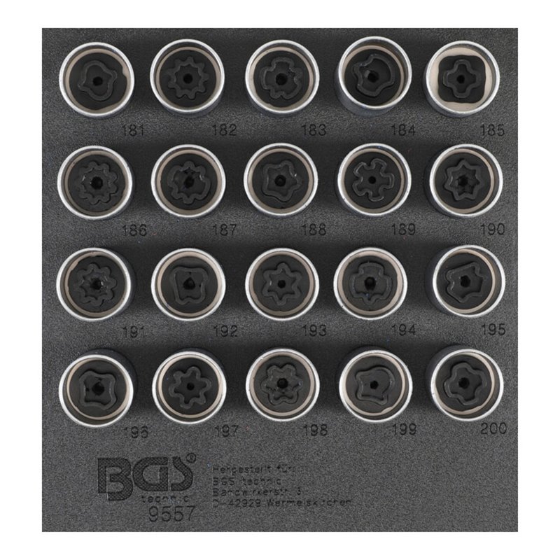 BGS Felgenschloss-Werkzeug-Satz für Opel (Typ B) 20 teilig