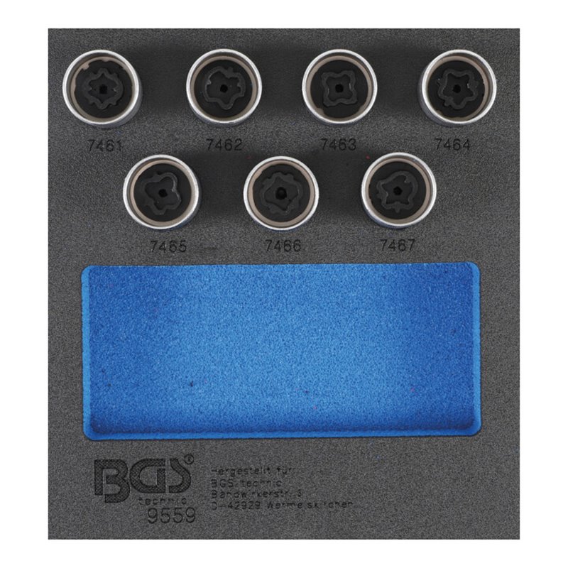 BGS Felgenschloss-Werkzeug-Satz für Opel (Typ D) 7 teilig