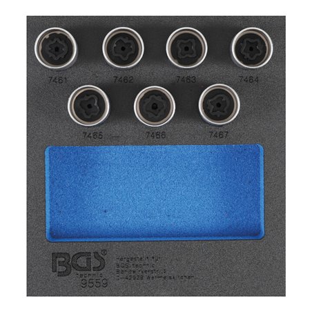 BGS Felgenschloss-Werkzeug-Satz für Opel (Typ D) 7 teilig