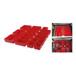 BGS Kunststoff-Ablagefächer für Werkstattwagen 17 teilig