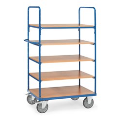 fetra Etagenwagen 8343, Tragkraft 600kg, TPE-Reifen, 1 fester und 4 Einlegeböden