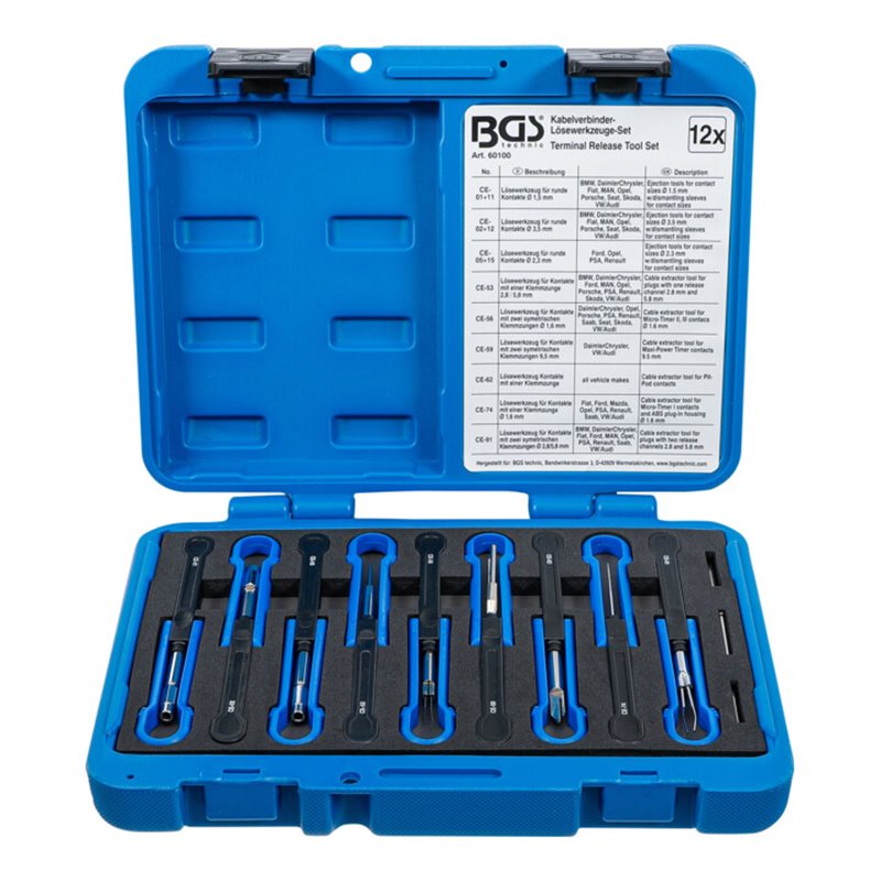 BGS Kabelverbinder-Lösewerkzeug-Satz universal 12 teilig