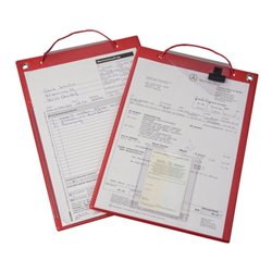 Auftragstasche m.Klettverschluss u.2 Fächer DIN A4 rot VE10 St.